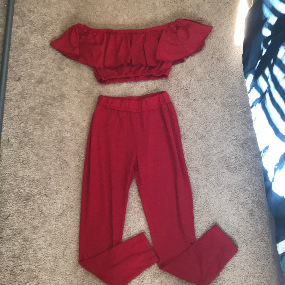 Red matching set
